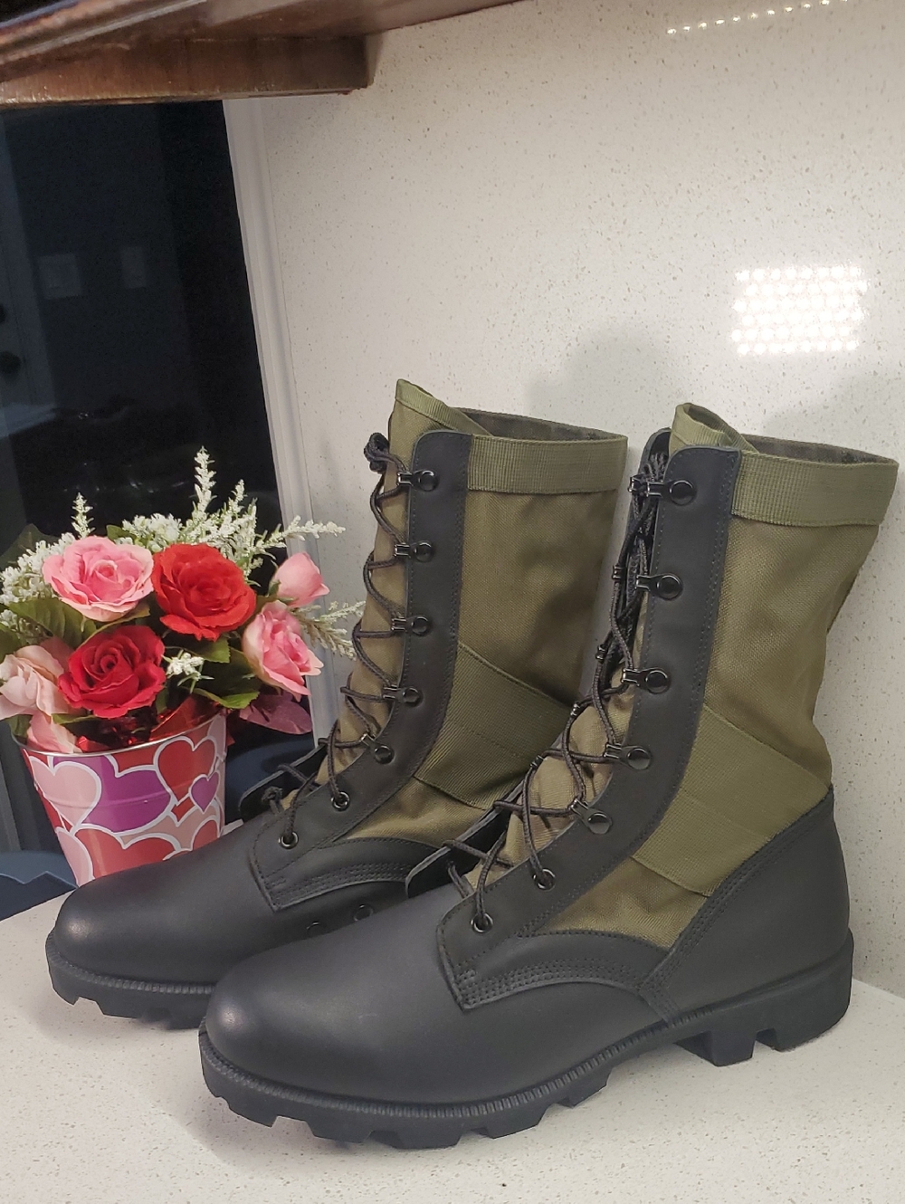 BELLEVILLE Olive Green Combat Boots - Military Style Lace-Up Men Boots (sz 12R)